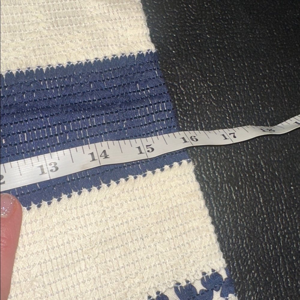 Boho Blue and Cream Zipper pillow covers - Picture 6 of 7
